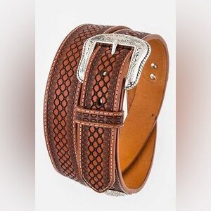 Camel Genuine Leather Rodeo Concho Western Statement Belt